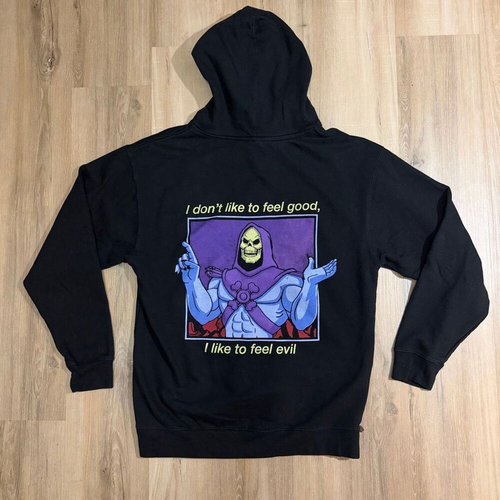 Carnifex Feel Evil Black Skeletor Hoodie Sz L Deathcore Metalhead Darkwear Alt
